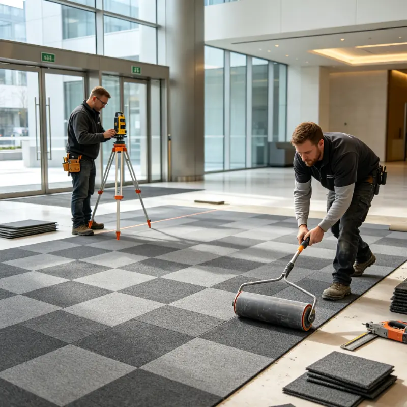 Comment poser des dalles de moquette ?