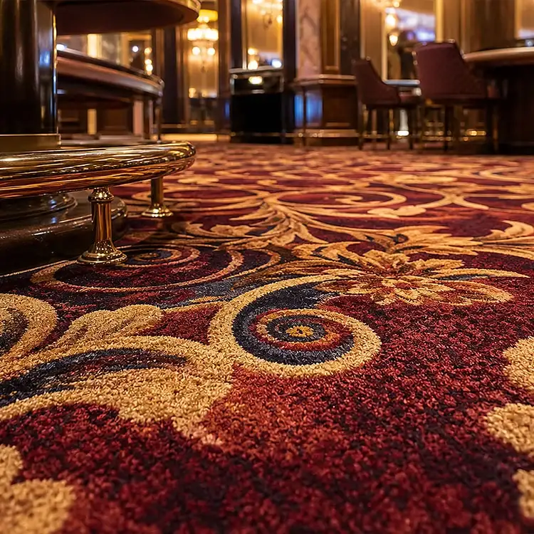 Tapis mur à mur en laine de casino de luxe