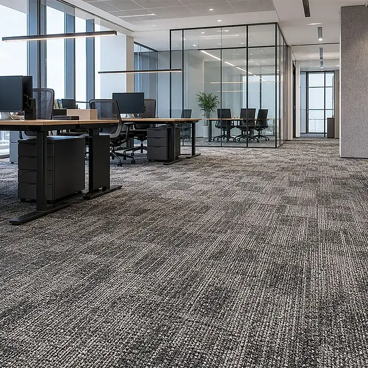 Tapis mur à mur touffeté de bureau moderne