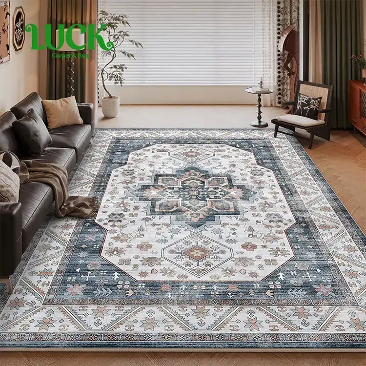 Tapis imprimé en polyester avec support en coton