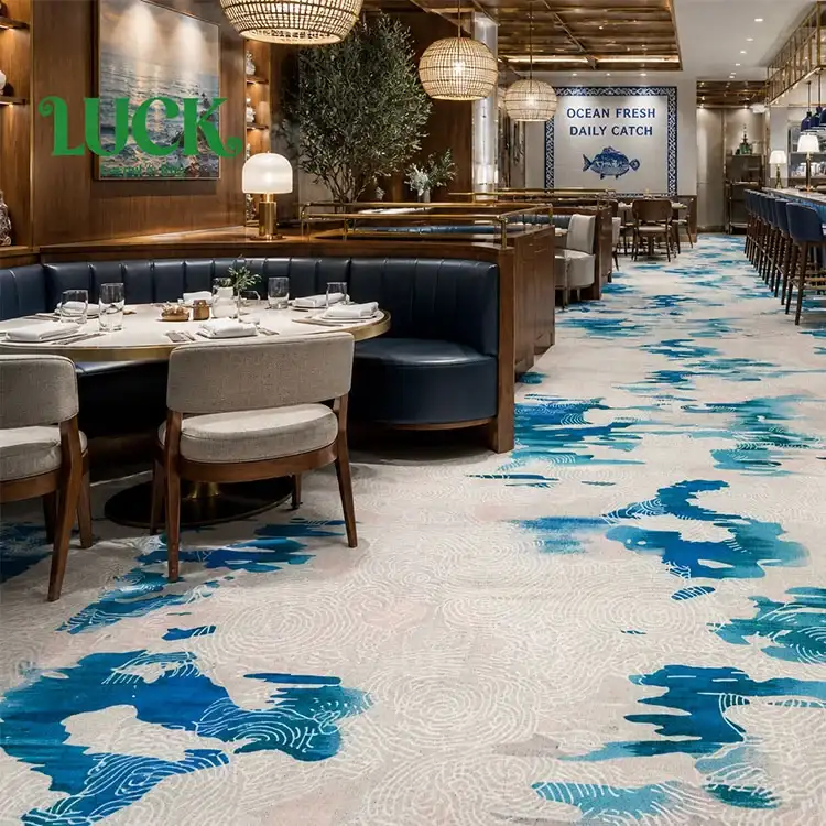 Tapis mur à mur imprimé en polyester pour restaurants