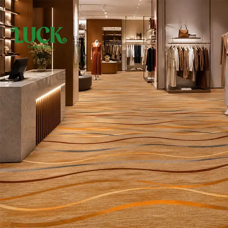 Tapis mur à mur imprimé en polyester pour sols de vente au détail