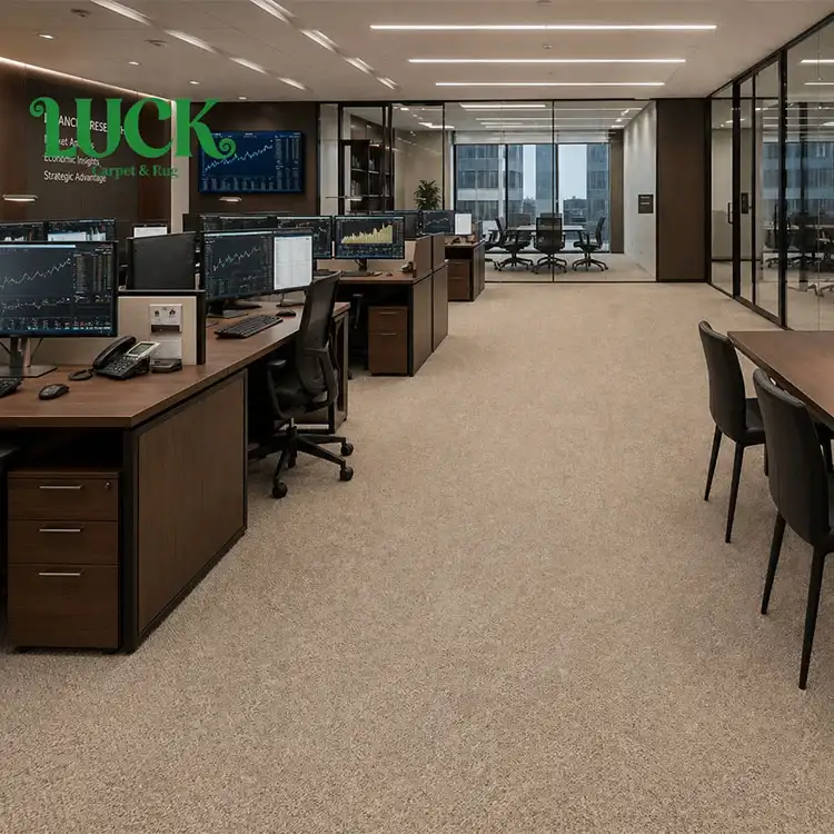 Tapis mur à mur en fil teint en solution touffeté pour les finances