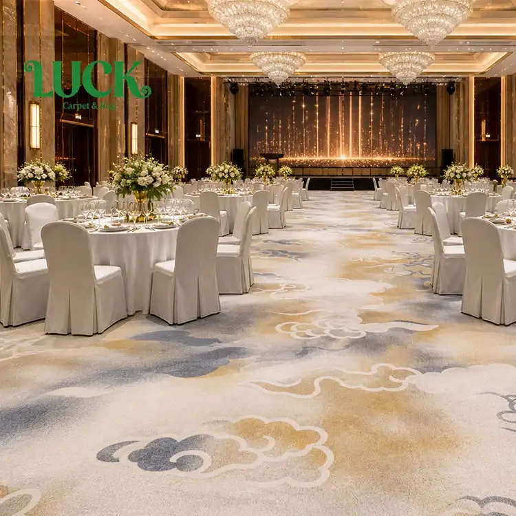 Tapis mur à mur imprimé en laine pour banquet
