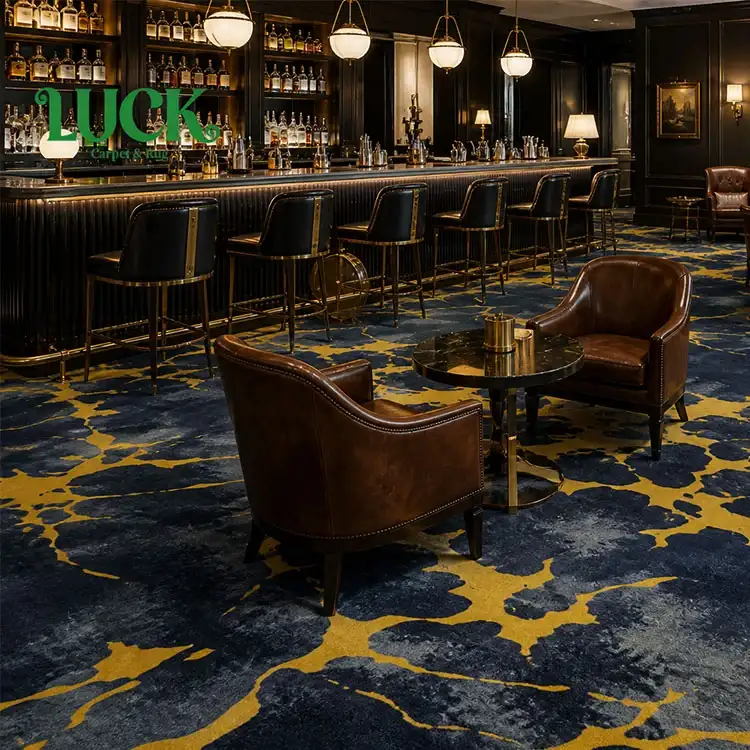 Tapis mur à mur imprimé en laine pour clubs